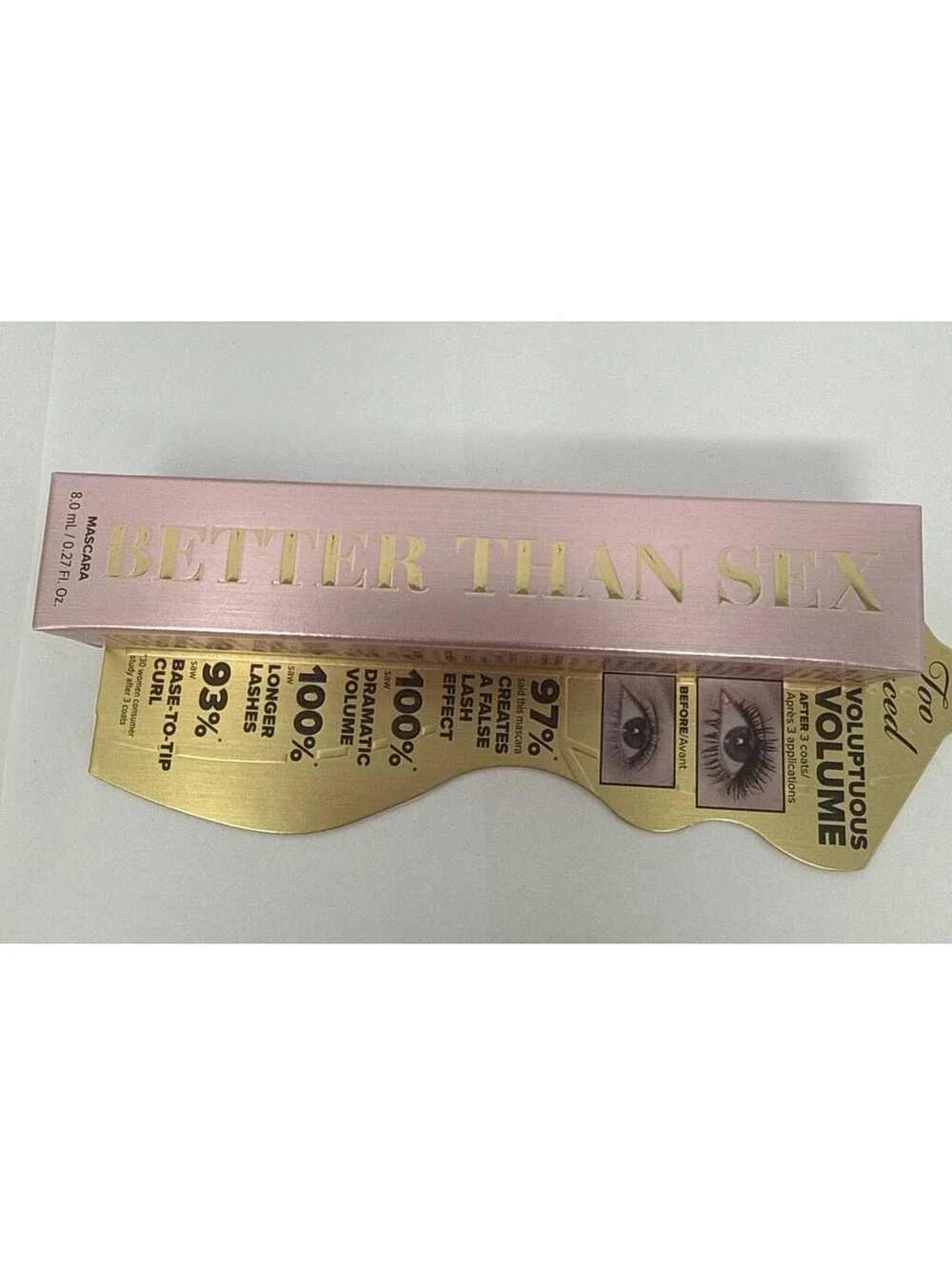 Too Faced Better Than Sex Volumizing Mascara 0.27 oz Black Authentic NEW RN3